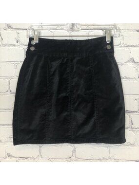 Free People Black Velvet Mini Skirt Size 24